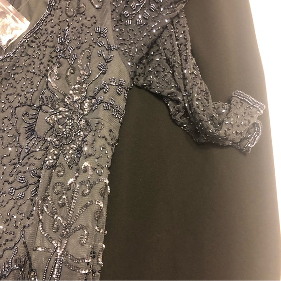 NWOT Pisarro Nights Beaded V Neck Cocktail Dress size 16 - Picture 15 of 15